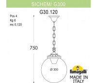 Уличный светильник подвесной GLOBE 300 G30.120.000.VZF1R