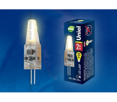 Лампочка светодиодная  LED-JC-220/2W/WW/G4/CL SIZ05TR Uniel