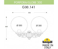 Настенный фонарь уличный GLOBE 300 G30.141.000.VZF1R