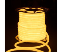 Светодиодная лента LS 003 220V 9,6 IP67 Гибкий неон 220V 9,6W 144Led 2835 IP67 круглый теплый белый, 50 м