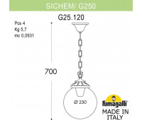 Уличный светильник подвесной GLOBE 250 G25.120.000.VZF1R