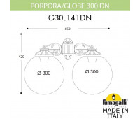 Настенный фонарь уличный GLOBE 300 G30.141.000.BXF1RDN
